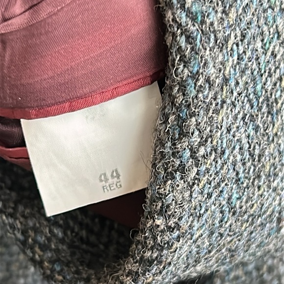 Moores Harris Tweed Blue Gray Wool Blazer Men’s 44R Single Breasted Sportscoat - Picture 9 of 16